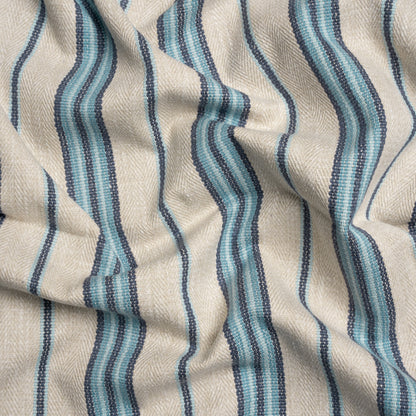 Polyester and Cotton Twill - Denim Herringbone Stripes - British Imported