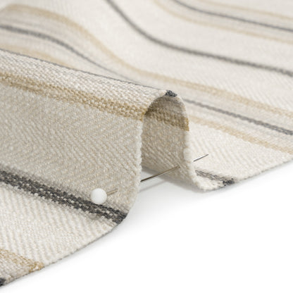 Polyester and Cotton Twill - Fawn Herringbone Stripes - British Imported Detail