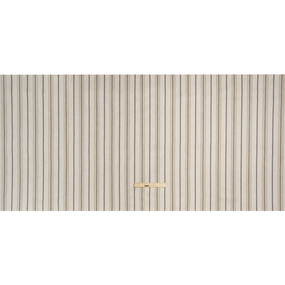 Polyester and Cotton Twill - Fawn Herringbone Stripes - British Imported Full