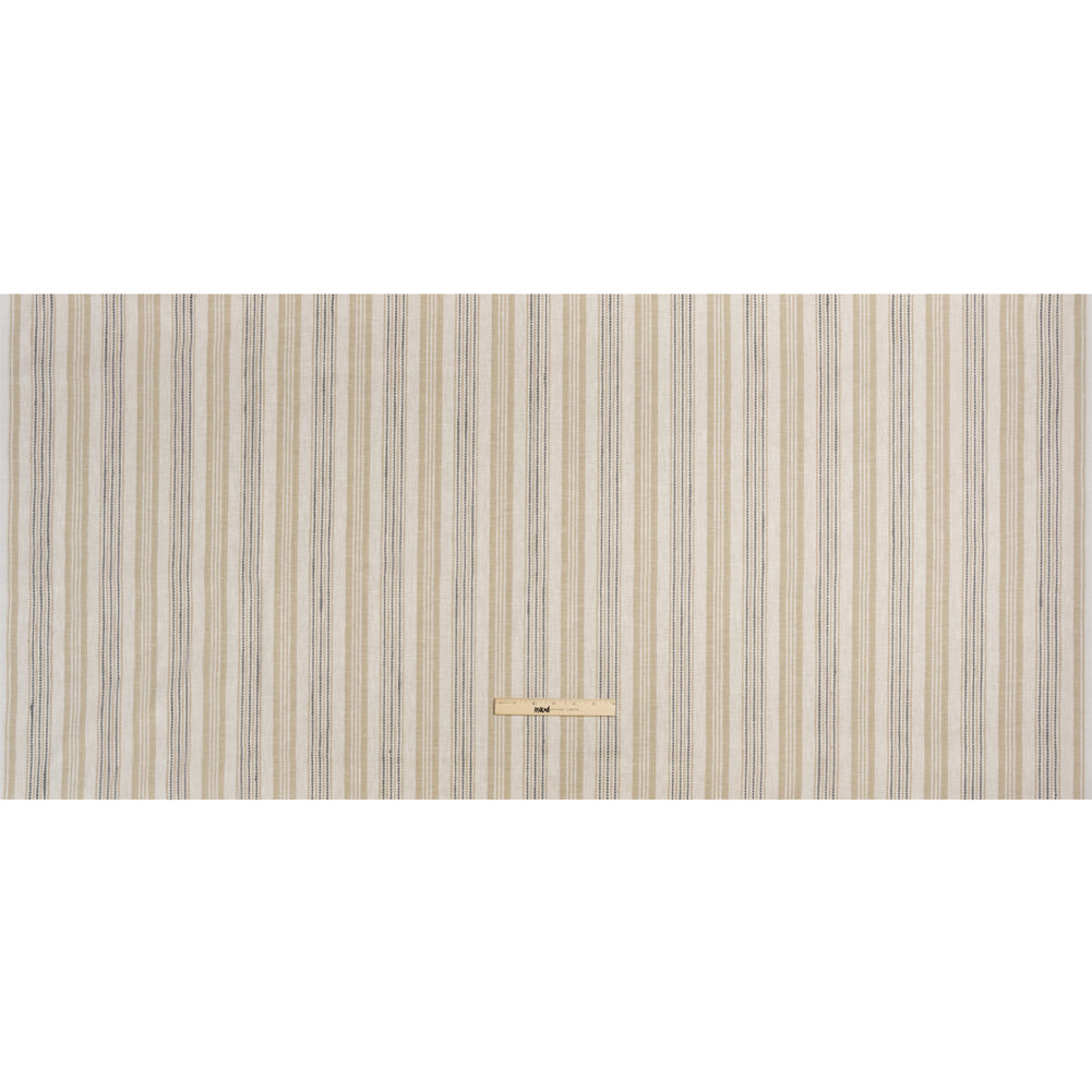 Cotton and Polyester Woven - Fawn Tactile Stripes - British Imported Full