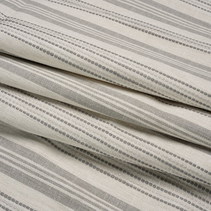 Cotton and Polyester Woven - Stone Tactile Stripes - British Imported Folded