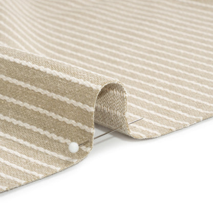 Cotton and Polyester Woven - Fawn Tactile Chalk Stripes - British Imported Detail