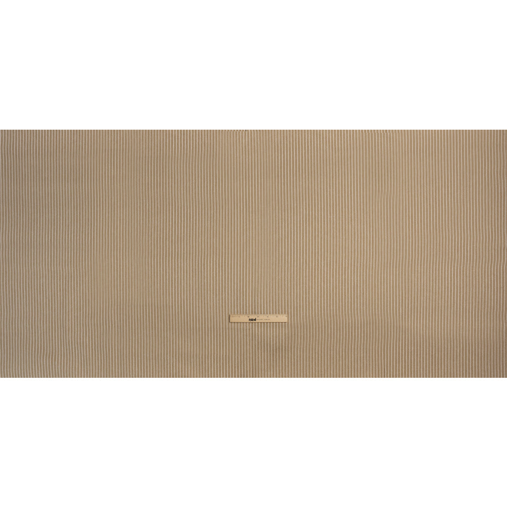 Cotton and Polyester Woven - Flax Tactile Chalk Stripes - British Imported Full