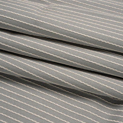 Cotton and Polyester Woven - Pebble Tactile Chalk Stripes - British Imported Folded