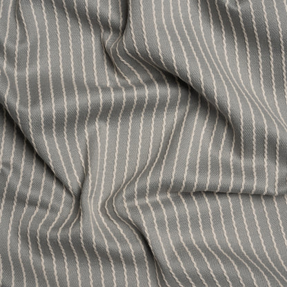 Cotton and Polyester Woven - Pebble Tactile Chalk Stripes - British Imported