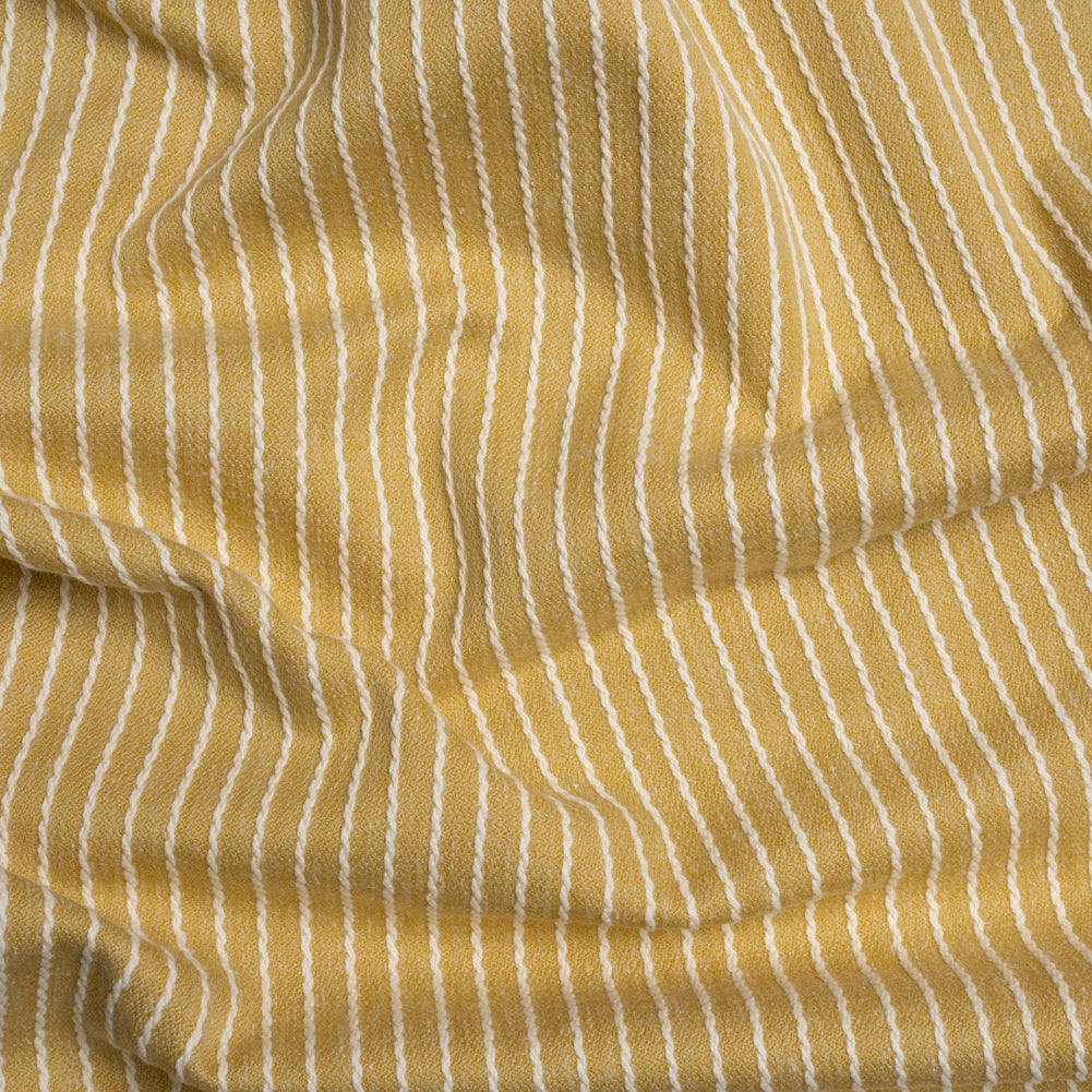 Cotton and Polyester Woven - Pollen Tactile Chalk Stripes - British Imported