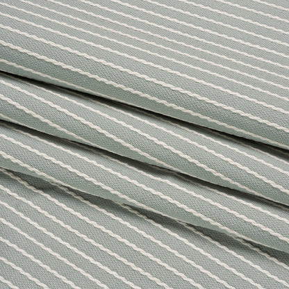 Cotton and Polyester Woven - Seafoam Tactile Chalk Stripes - British Imported Folded