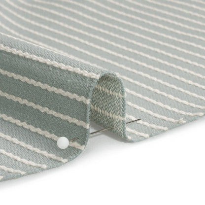 Cotton and Polyester Woven - Seafoam Tactile Chalk Stripes - British Imported Detail