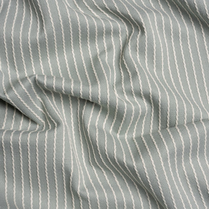Cotton and Polyester Woven - Seafoam Tactile Chalk Stripes - British Imported