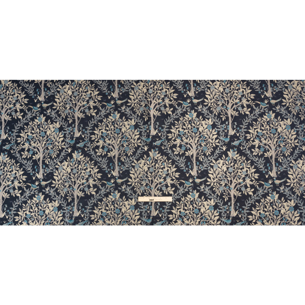 Drapery Jacquard - Ink Pheasants in the Orchard - British Imported Full