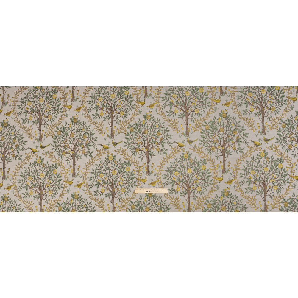 Drapery Jacquard - Lemon Pheasants in the Orchard - British Imported Full