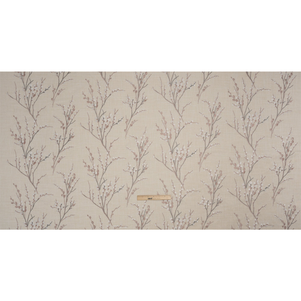 Embroidered Drapery Woven - Blush Prairie Willow - British Imported Full