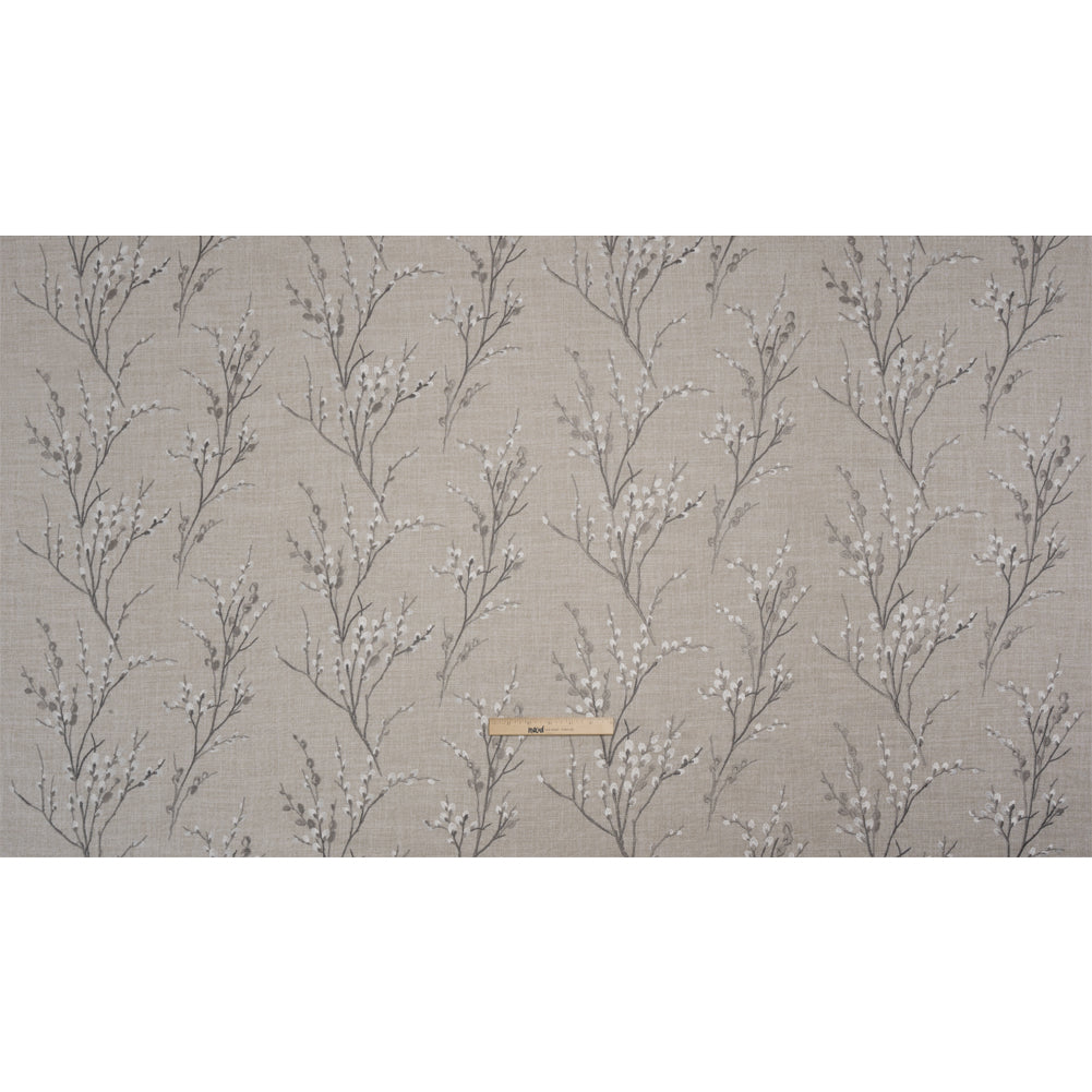 Embroidered Drapery Woven - Steel Prairie Willow - British Imported Full