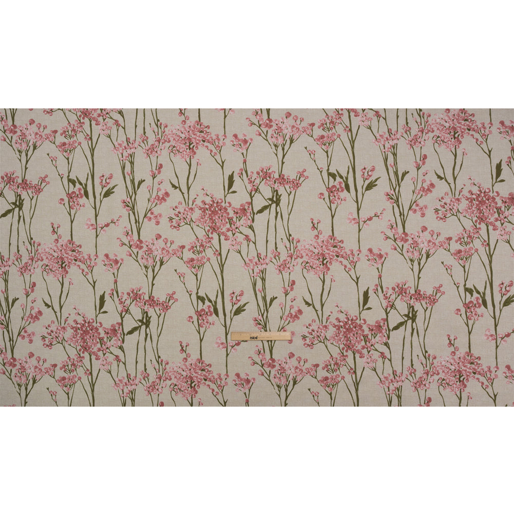Cotton Canvas Print - Rosewood Berry Stems - British Imported Full
