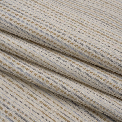 Polyester and Cotton Twill - Chambray Barcode Stripes - British Imported Folded
