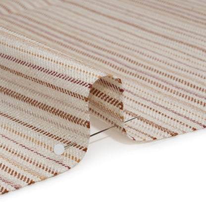 Polyester and Cotton Twill - Persimmon Barcode Stripes - British Imported Detail