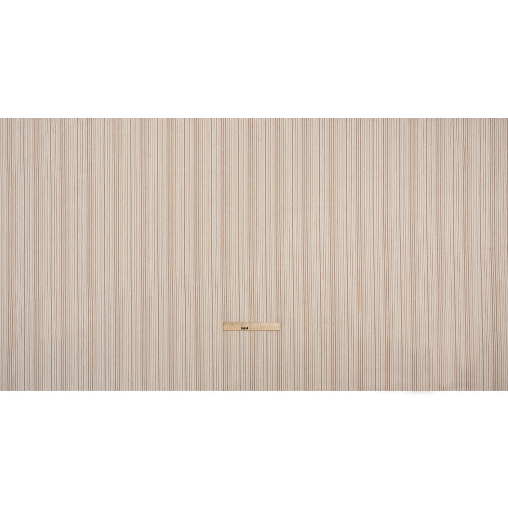 Polyester and Cotton Twill - Persimmon Barcode Stripes - British Imported Full