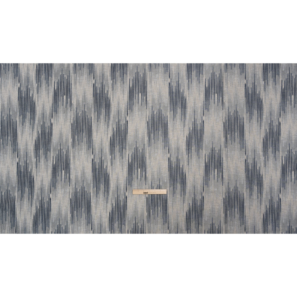 Drapery Jacquard - Ink Ikat Stripes - British Imported Full