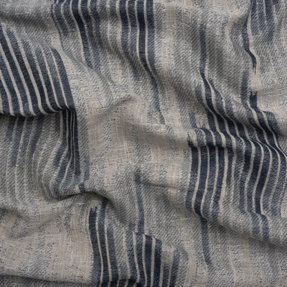 Drapery Jacquard - Ink Ikat Stripes - British Imported