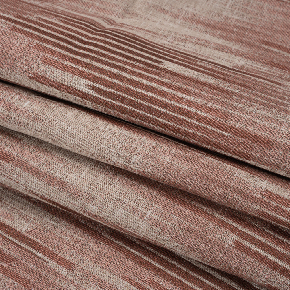 Drapery Jacquard - Mulberry Ikat Stripes - British Imported Folded
