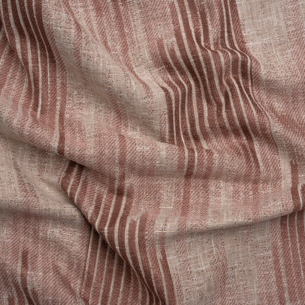 Drapery Jacquard - Mulberry Ikat Stripes - British Imported