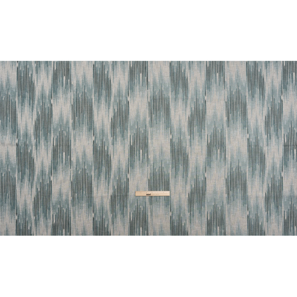 Drapery Jacquard - Peacock Ikat Stripes - British Imported Full