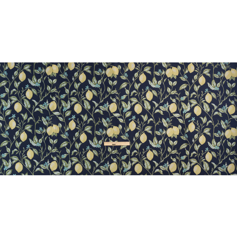 Drapery Jacquard - Ink Lemon Trees - British Imported Full