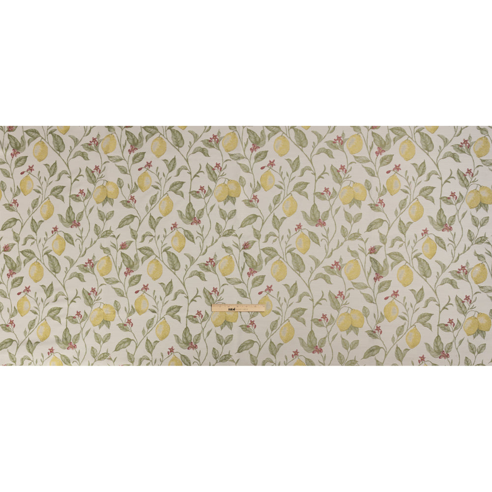 Drapery Jacquard - Lemon Yellow Lemon Trees - British Imported Full