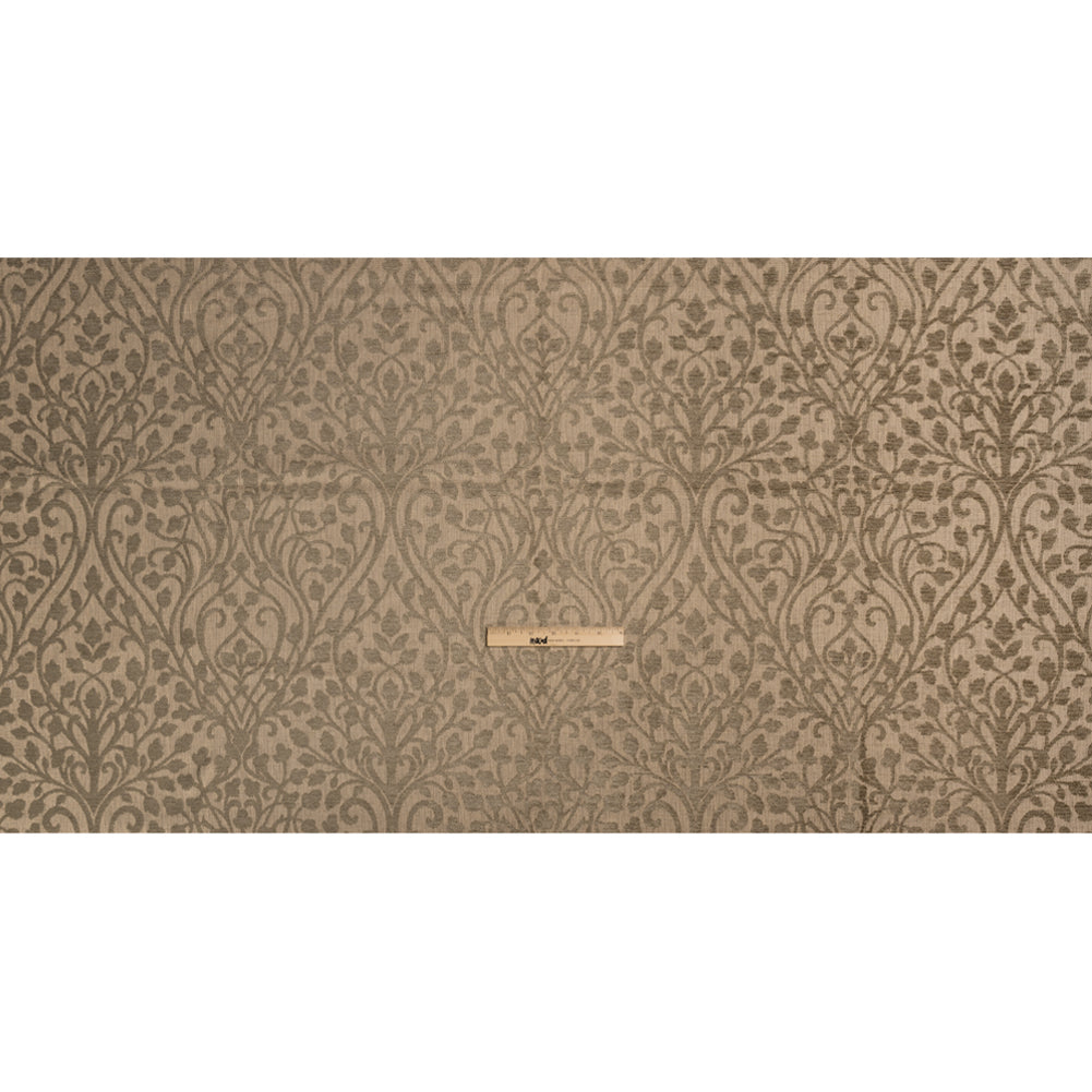 Drapery Chenille Jacquard - Fawn Leafy Vines - British Imported Full