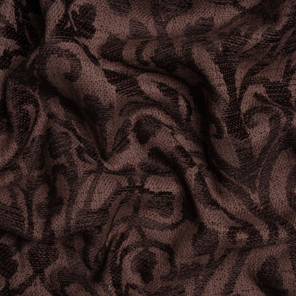 Drapery Chenille Jacquard - Maroon Leafy Vines - British Imported