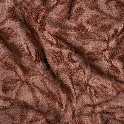 Drapery Chenille Jacquard - Rosewood Leafy Vines - British Imported