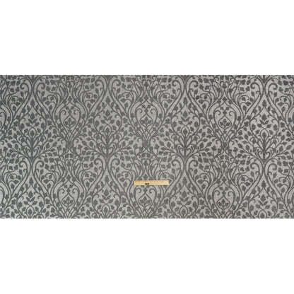 Drapery Chenille Jacquard - Silver Leafy Vines - British Imported Full