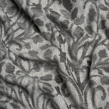 Drapery Chenille Jacquard - Silver Leafy Vines - British Imported