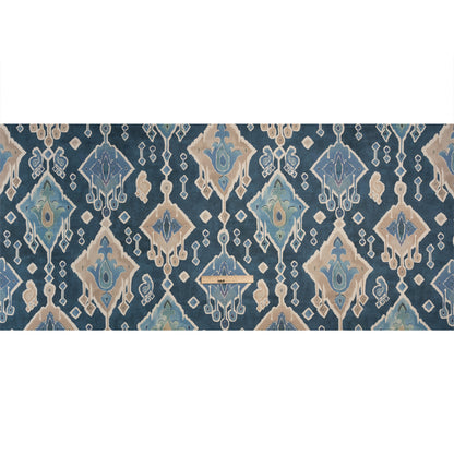 Cotton and Linen Canvas Print - Indigo Painted Diamonds - British Imported Full