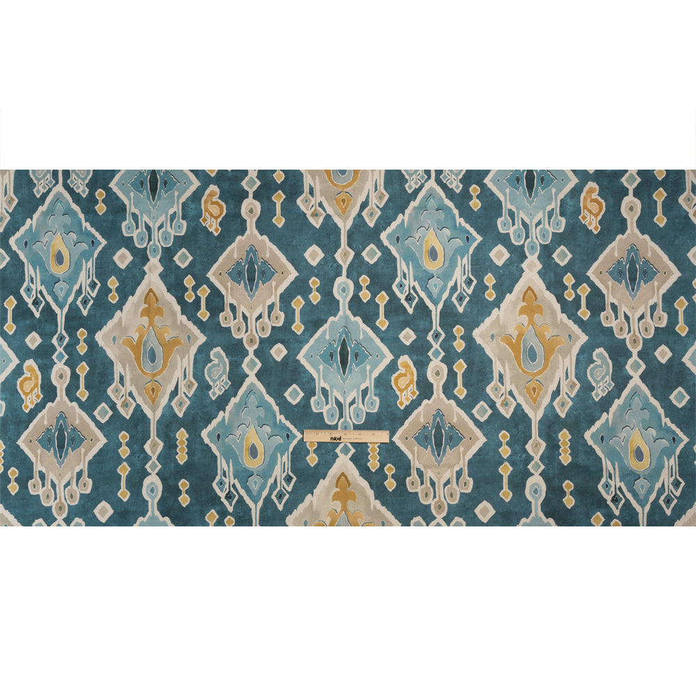 Cotton and Linen Canvas Print - Ocean Painted Diamonds - British Imported Full