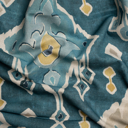 Cotton and Linen Canvas Print - Ocean Painted Diamonds - British Imported