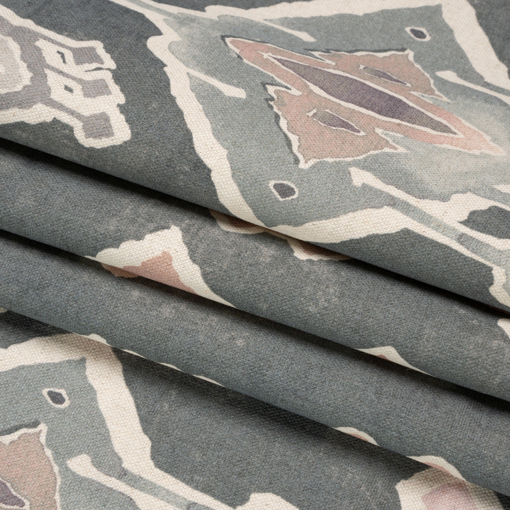 Cotton and Linen Canvas Print - Smoke Painted Diamonds - British Imported Folded