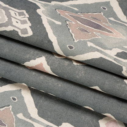 Cotton and Linen Canvas Print - Smoke Painted Diamonds - British Imported Folded