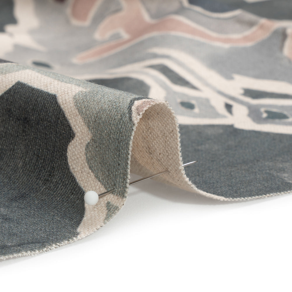 Cotton and Linen Canvas Print - Smoke Painted Diamonds - British Imported Detail