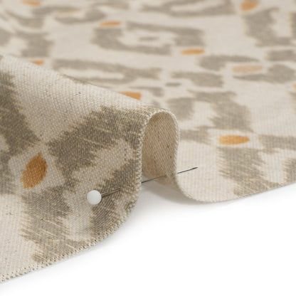 Cotton and Linen Canvas Print - Terracotta Ikat Geometries - British Imported Detail