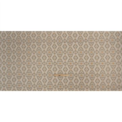 Cotton and Linen Canvas Print - Terracotta Ikat Geometries - British Imported Full