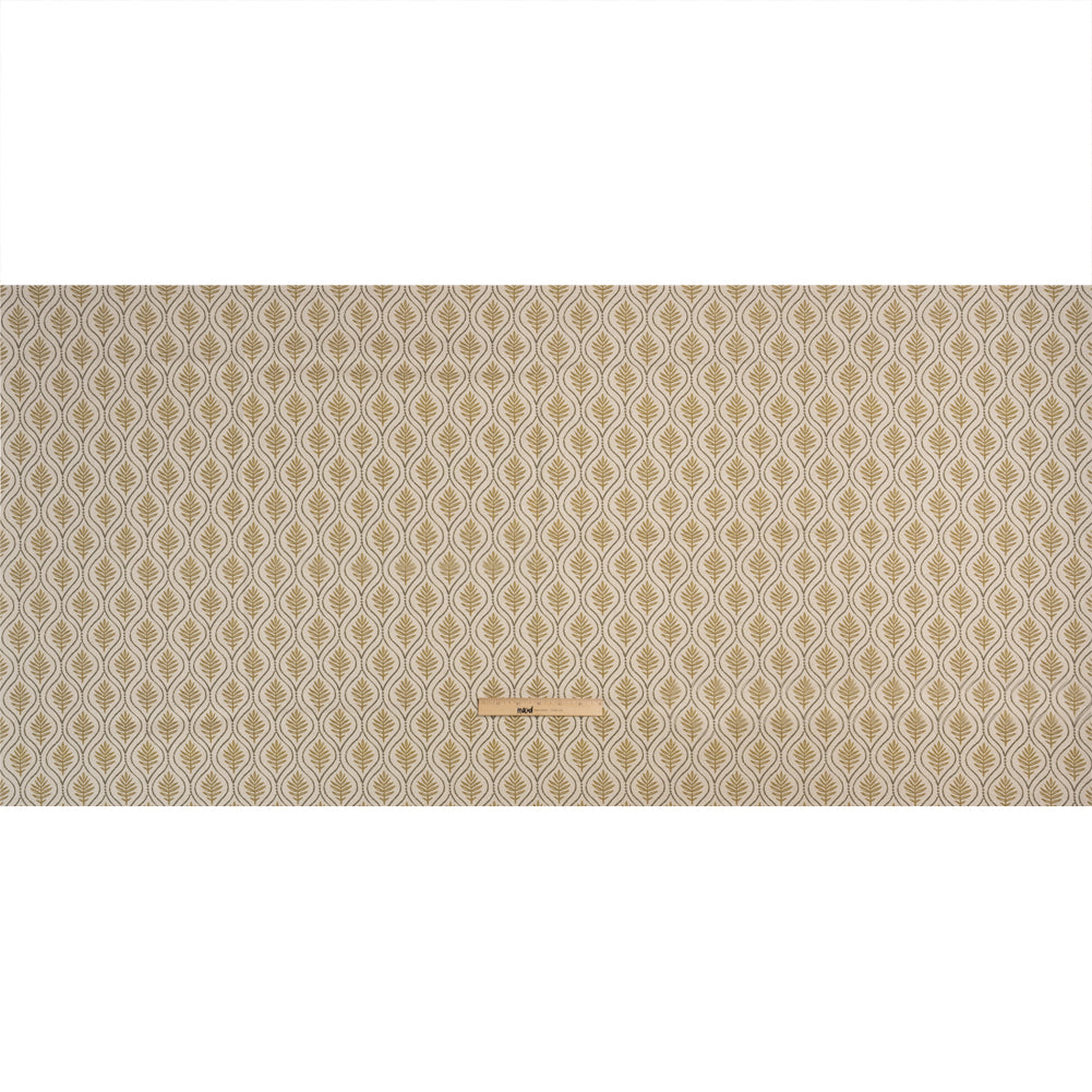 Cotton and Linen Canvas Print - Gold Leaf Motif - British Imported Full