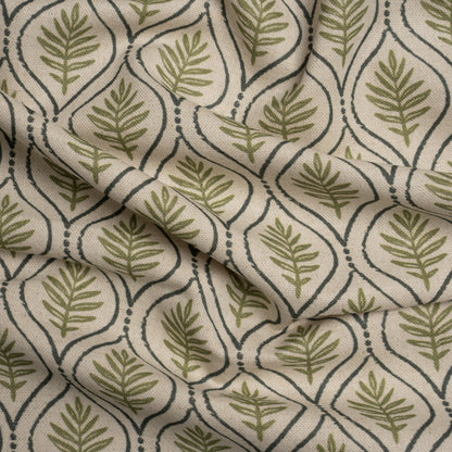 Cotton and Linen Canvas Print - Olive Leaf Motif - British Imported