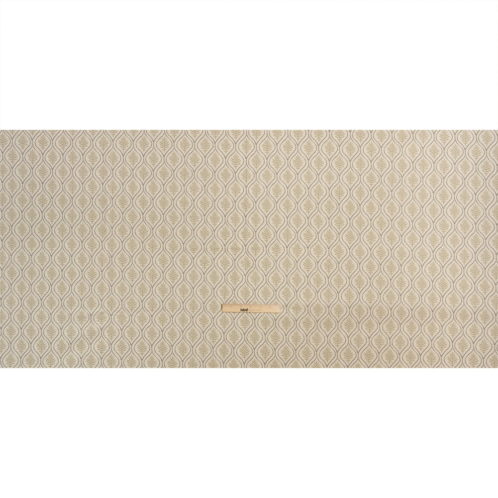 Cotton and Linen Canvas Print - Sand Leaf Motif - British Imported Full