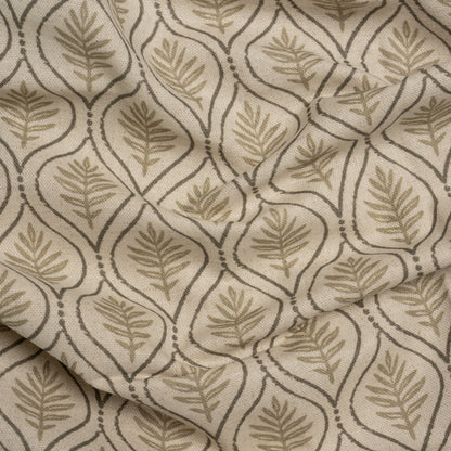 Cotton and Linen Canvas Print - Sand Leaf Motif - British Imported