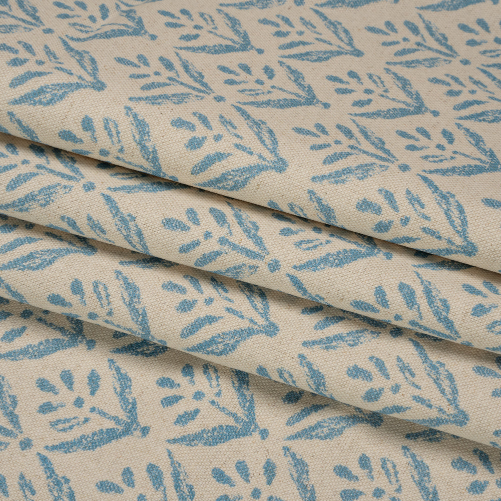 Cotton and Linen Canvas Print - Ocean Simple Flowers - British Imported Folded