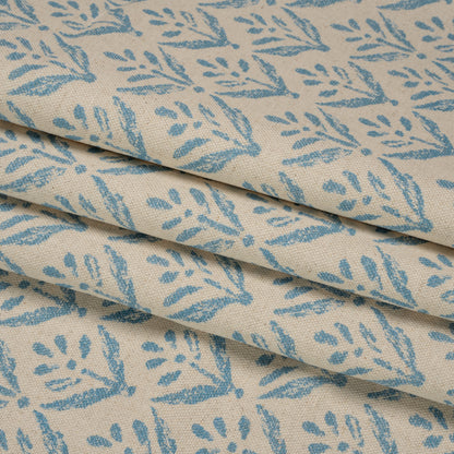 Cotton and Linen Canvas Print - Ocean Simple Flowers - British Imported Folded