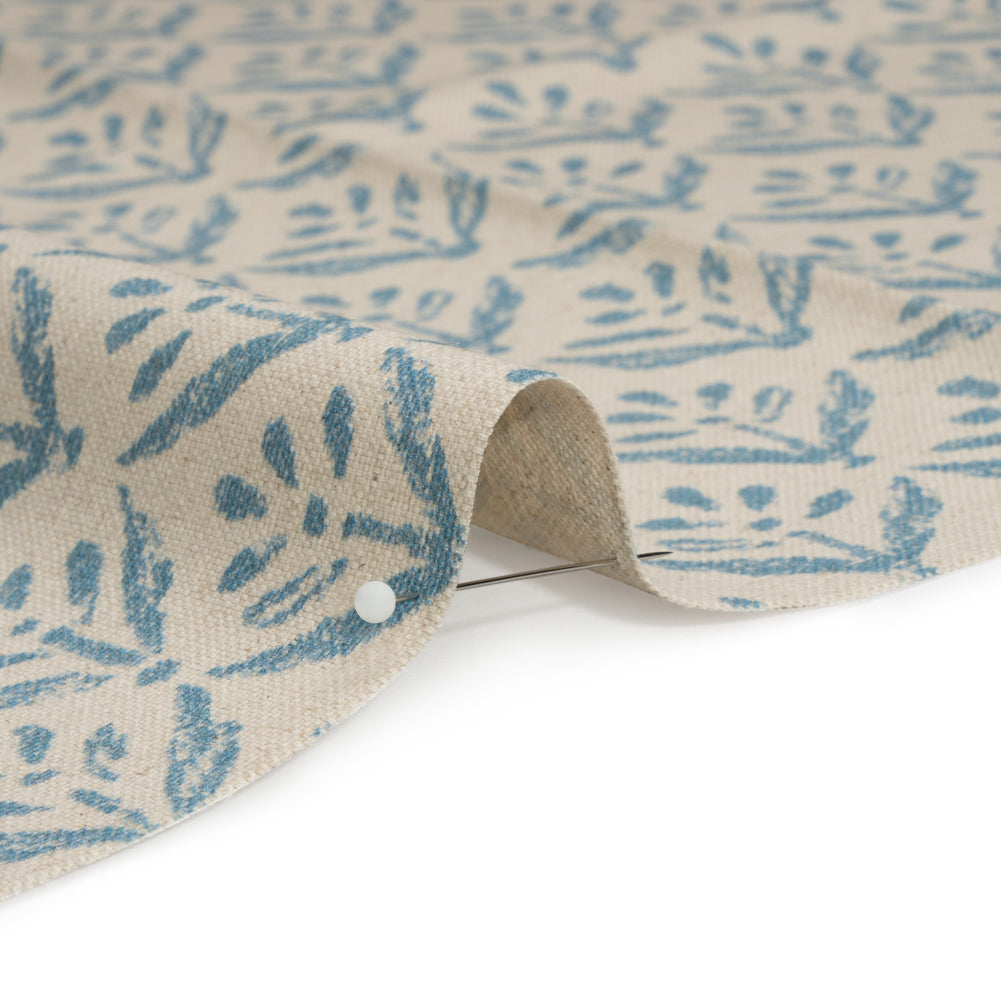 Cotton and Linen Canvas Print - Ocean Simple Flowers - British Imported Detail
