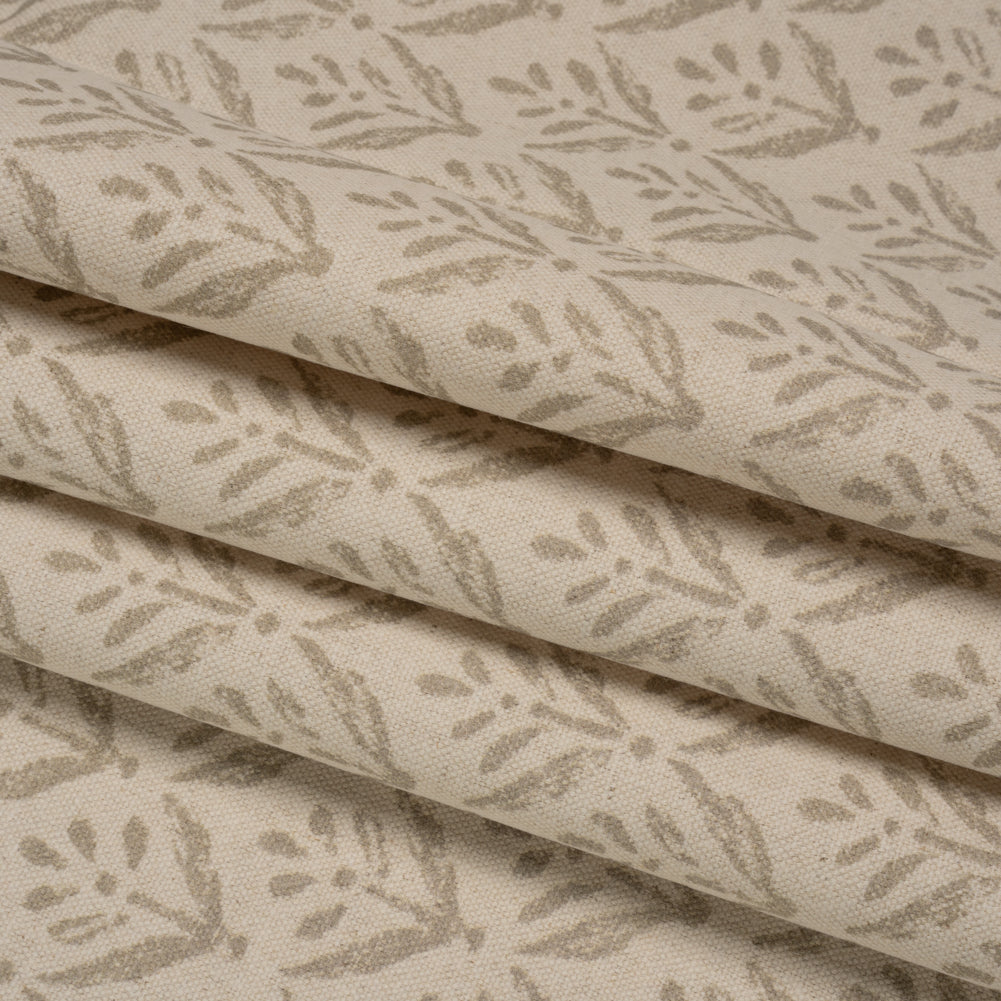 Cotton and Linen Canvas Print - Sand Simple Flowers - British Imported Folded
