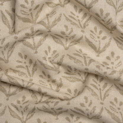 Cotton and Linen Canvas Print - Sand Simple Flowers - British Imported